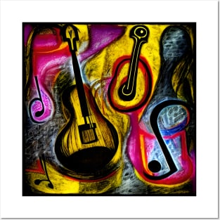 Abstract Image Of Musical Symbols Posters and Art